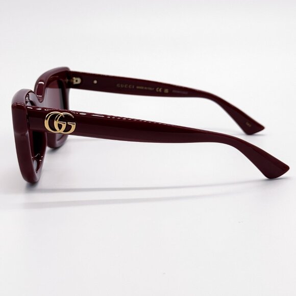 NEW GUCCI GG1828S 003 WOMEN SHINY SOLID BURGUNDY SUNGLASSES GUCCI - Picture 9 of 13
